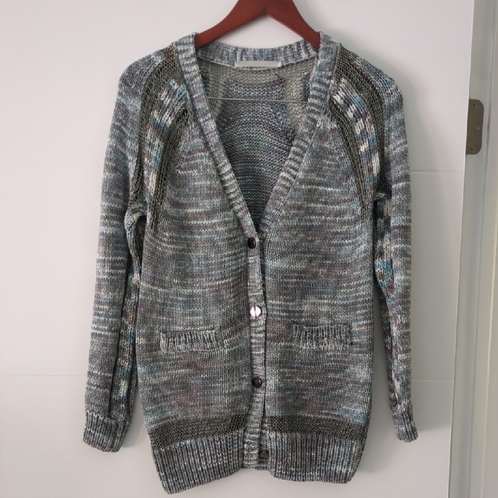 Revolve x One Grey Day Women's Gray Mercerized Cotton Knit Sweater Small